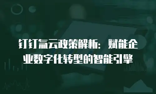 钉钉氚云政策解析：赋能企业数字化转型的智能引擎