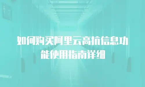 如何购买阿里云高抗信息功能使用指南详细