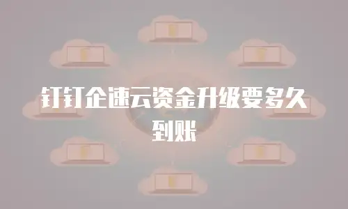钉钉企速云资金升级要多久到账