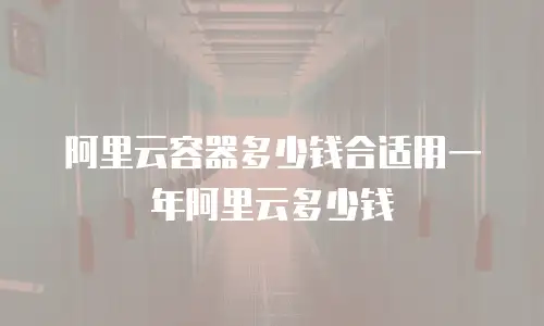 阿里云容器多少钱合适用一年阿里云多少钱