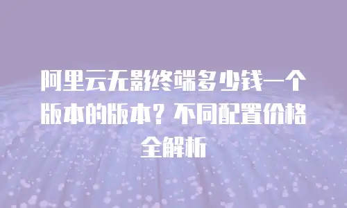 阿里云无影终端多少钱一个版本的版本？不同配置价格全解析