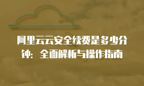 阿里云云安全续费是多少分钟：全面解析与操作指南