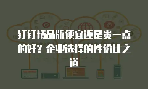 钉钉精品版便宜还是贵一点的好？企业选择的性价比之道