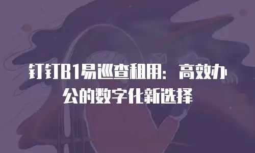 钉钉B1易巡查租用：高效办公的数字化新选择