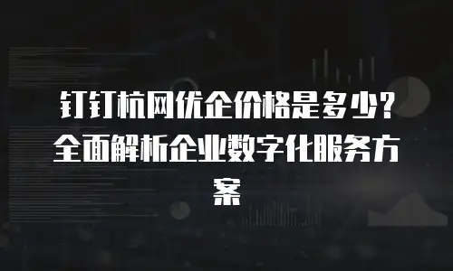 钉钉杭网优企价格是多少？全面解析企业数字化服务方案