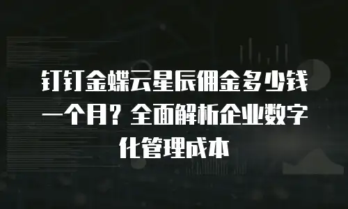 钉钉金蝶云星辰佣金多少钱一个月？全面解析企业数字化管理成本