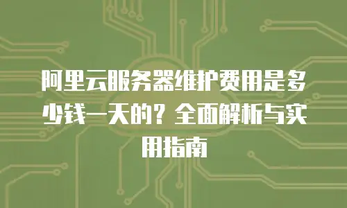 阿里云服务器维护费用是多少钱一天的？全面解析与实用指南