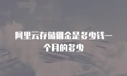阿里云存储佣金是多少钱一个月的多少