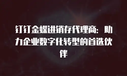 钉钉金蝶进销存代理商：助力企业数字化转型的首选伙伴