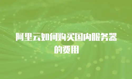 阿里云如何购买国内服务器的费用
