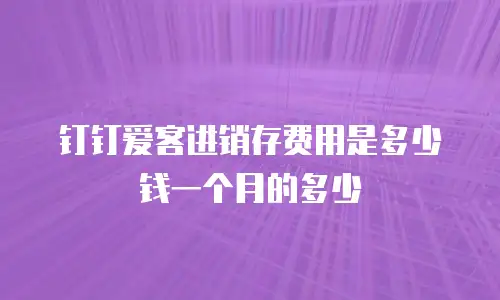钉钉爱客进销存费用是多少钱一个月的多少