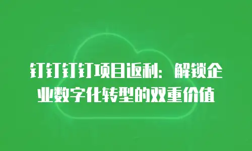 钉钉钉钉项目返利：解锁企业数字化转型的双重价值