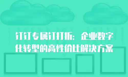 钉钉专属钉打折：企业数字化转型的高性价比解决方案