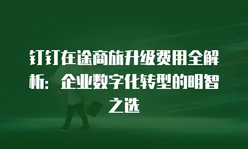 钉钉在途商旅升级费用全解析：企业数字化转型的明智之选