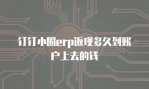 钉钉小圈erp返现多久到账户上去的钱