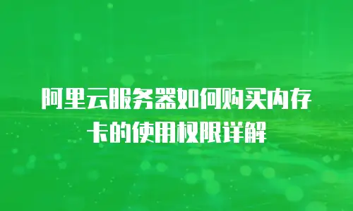 阿里云服务器如何购买内存卡的使用权限详解