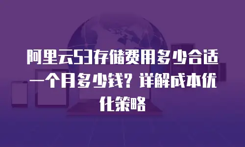 阿里云S3存储费用多少合适一个月多少钱？详解成本优化策略