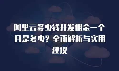 阿里云多少钱开发佣金一个月是多少？全面解析与实用建议