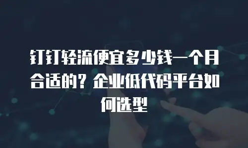 钉钉轻流便宜多少钱一个月合适的？企业低代码平台如何选型
