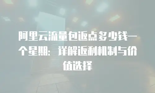 阿里云流量包返点多少钱一个星期：详解返利机制与价值选择