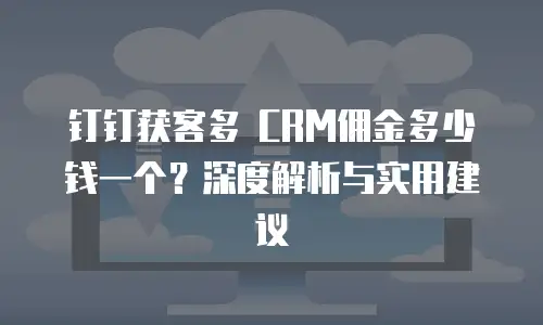 钉钉获客多 CRM佣金多少钱一个？深度解析与实用建议
