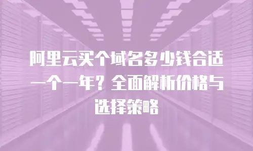 阿里云买个域名多少钱合适一个一年？全面解析价格与选择策略