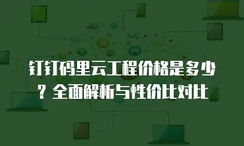 钉钉码里云工程价格是多少？全面解析与性价比对比