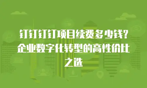 钉钉钉钉项目续费多少钱？企业数字化转型的高性价比之选