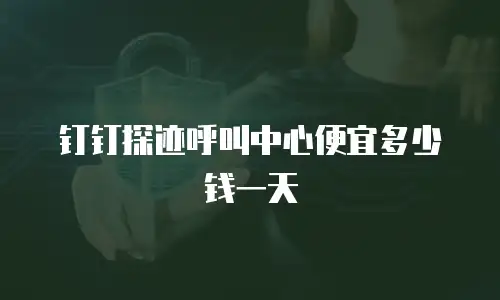 钉钉探迹呼叫中心便宜多少钱一天