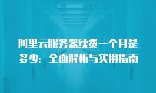 阿里云服务器续费一个月是多少：全面解析与实用指南