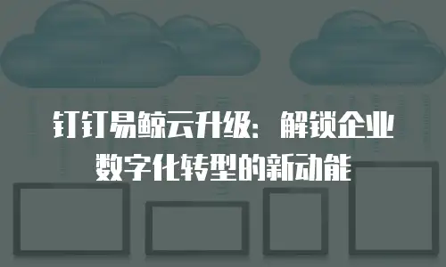 钉钉易鲸云升级：解锁企业数字化转型的新动能