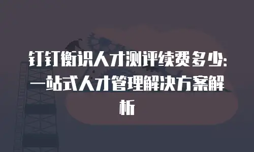 钉钉衡识人才测评续费多少：一站式人才管理解决方案解析
