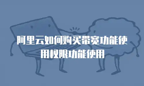 阿里云如何购买带宽功能使用权限功能使用