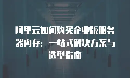 阿里云如何购买企业版服务器内存：一站式解决方案与选型指南