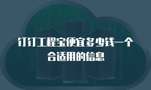 钉钉工程宝便宜多少钱一个合适用的信息
