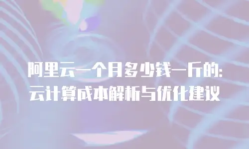 阿里云一个月多少钱一斤的：云计算成本解析与优化建议