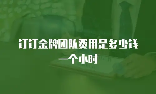 钉钉金牌团队费用是多少钱一个小时