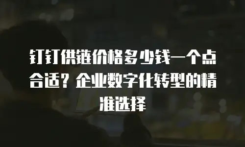 钉钉供链价格多少钱一个点合适？企业数字化转型的精准选择