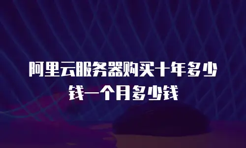 阿里云服务器购买十年多少钱一个月多少钱