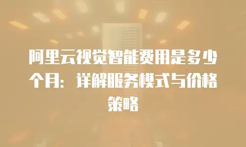 阿里云视觉智能费用是多少个月：详解服务模式与价格策略