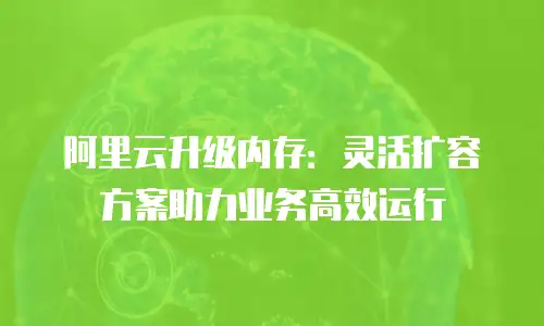 阿里云升级内存：灵活扩容方案助力业务高效运行
