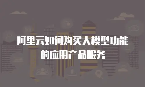 阿里云如何购买大模型功能的应用产品服务