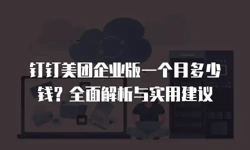钉钉美团企业版一个月多少钱？全面解析与实用建议