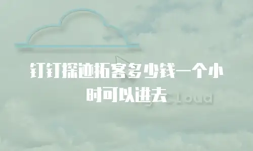 钉钉探迹拓客多少钱一个小时可以进去