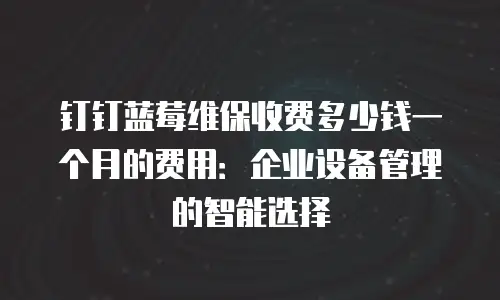 钉钉蓝莓维保收费多少钱一个月的费用：企业设备管理的智能选择