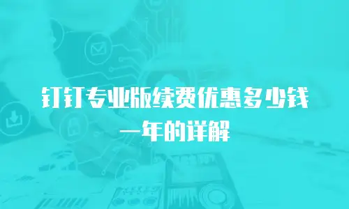 钉钉专业版续费优惠多少钱一年的详解