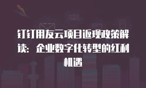 钉钉用友云项目返现政策解读：企业数字化转型的红利机遇