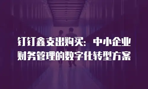 钉钉鑫支出购买：中小企业财务管理的数字化转型方案