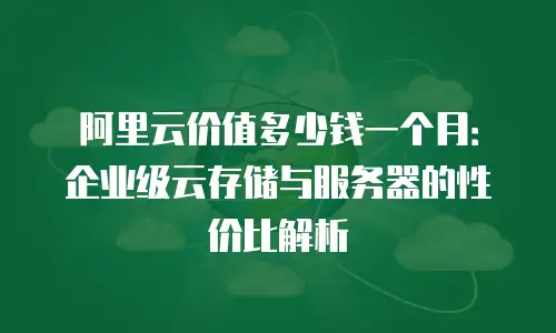 阿里云价值多少钱一个月：企业级云存储与服务器的性价比解析