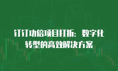 钉钉功倍项目打折：数字化转型的高效解决方案